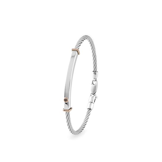 Bracciale Bliss Uomo Bl rebel in Acciaio Diamante Black 0.015 Ct 20102506 - 20102506